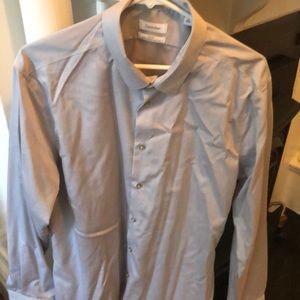 Gray Calvin Klein Slim Fit Dress Shirt 17 - 34/35